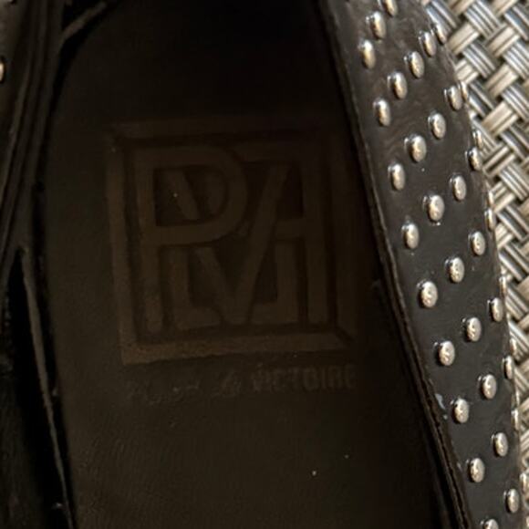 POUR LE VICTOIRE Genuine leather studded ballet flats 9.5 black whimsigoth - Picture 3 of 6
